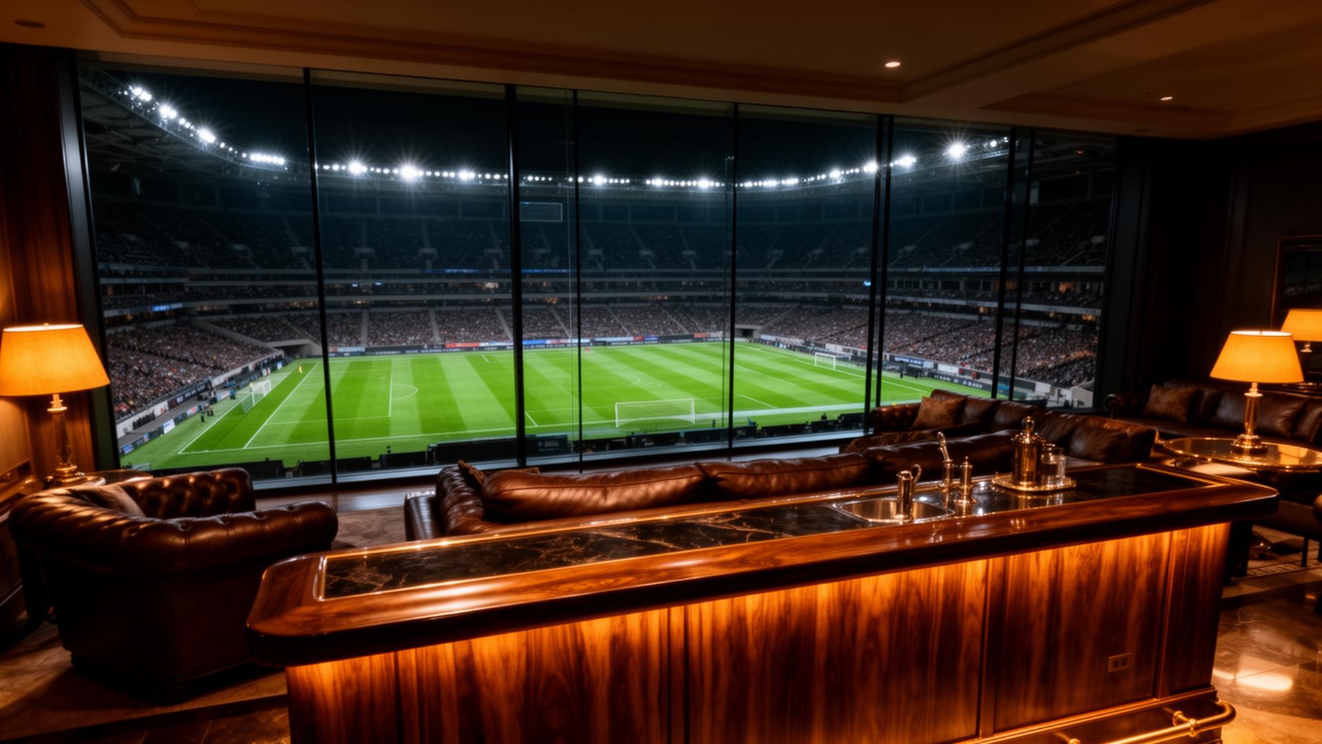 Owner's suite overlooking stadium